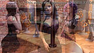 Football star 0.1 scores with petite redhead in cartoon action