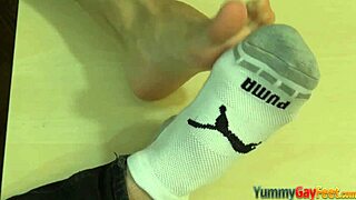 Twinks hot soles spunked footjob