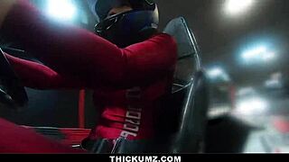 Thickum Brooklyn Gray Gags On Cock After Go Kart Race