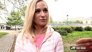 Playful blonde Crystal Caytlin enjoys public sex acts
