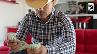 Blonde cheating wife fucks husband's employee in cowgirl riding.