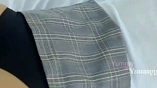 Asian Schoolgirl Lifts Skirt to Show Ass, Loves Fucking and Skipping Class