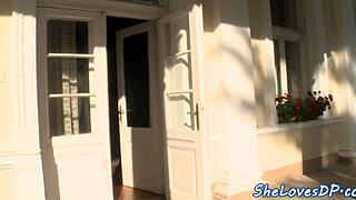 Big tits babe doggystyled and dp'd?