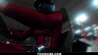 Thickum Brooklyn Gray Gags On Cock After Go Kart Race