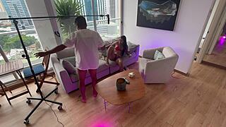 Shocking! Stepdaughter Takes Anal from Stepdad Behind Scenes!