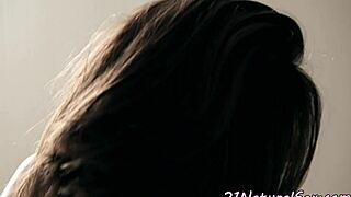 euro model masturbates solo teasing her shaved pussy erotically