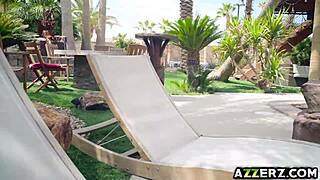 A hot outdoor threesome with seductive Jade Jantzen and DP action