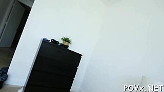 sexy tiny teen gives blowjob and rides pov