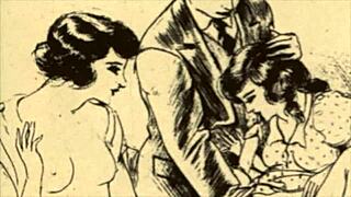 Vintage Art With Erotic Cartoon Elements