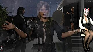 anime girl in sin heels teasing with upskirt views