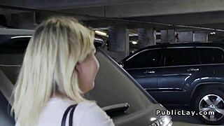 Dude Makes Blonde Laugh Before Fucking Her Outdoors