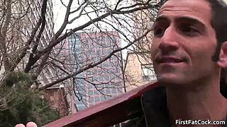 Hot gay threesome with sucking, blowjob, and fucking