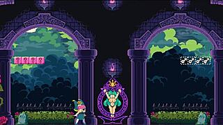 Flip Witch pixel hentai game, monster cock titjob with facial cumshot in Ep 13.