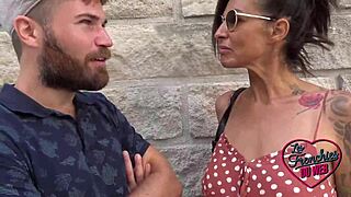 Barmaid Charlotte's wild anal scene with a 40-year-old man