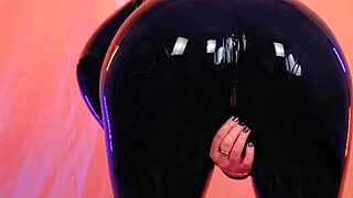 Curvy Girl in Shiny Tight Latex Dresses Teases Wet Pussy - Arya Grander