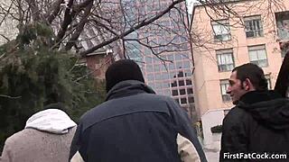 Hot gay threesome with sucking, blowjob, and fucking