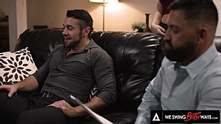 Naughty wives fuck husbands bisexual orgy