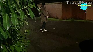 Cracky shows her natural tits in public, what a horny babe!