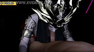 in this hentai, the babe gets deepthroat and creampie