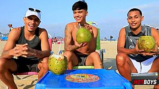 teen group subtly shares big cock with friend