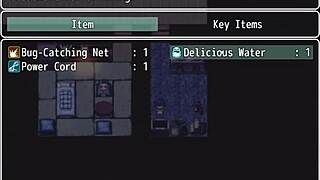 Tanned natsuki in hentai game episode 38 receives huge cock blowbang, pouring cum deep in her womb.