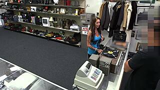 Daring Woman Sucks and Fucks in the Shop