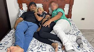 Movie night turns wild with girlfriend and best friend!