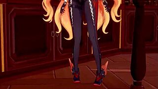 Mavuika sucks and fucks in Jean's office trailer from Genshin Impact.