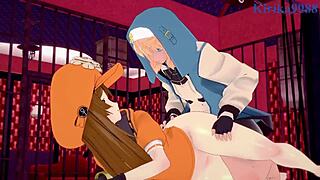 May and Bridget share intense emotions during sex and anal in Guilty Gear Strive hentai with assfucking creampie