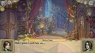 A girl gives a blowjob and a handjob in this video which is part of the Innocent Witches gameplay