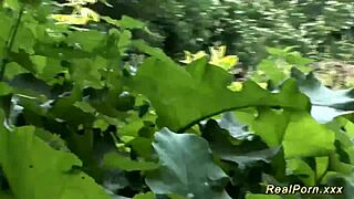 horny german couple banging hard outdoor in wild voyeur action for real