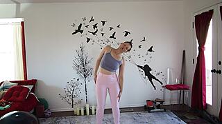 Yoga lesson turned wild with my cute friend’s tight body! 🥵