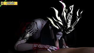 in this hentai, the babe gets deepthroat and creampie