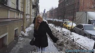 casting newbie enjoys riding cock in doggystyle and cowgirl