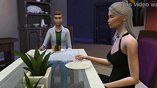 The stepson impregnates his stepmother on new years eve in this animated scene
