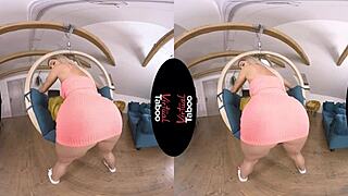 Virtual Taboo Featuring the Blonde with Shaved Pussy in POV Masturbation, Reaching Hairless Orgasm.