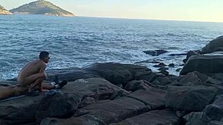 Wild beach orgy with bareback anal