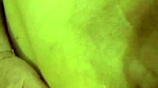 in the kitchen, she squirts while getting arse fucked.