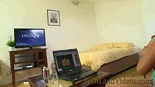 I cum on young slut's shaved pussy