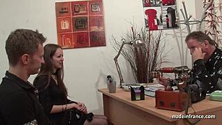 skinny french brunette banged on casting couch