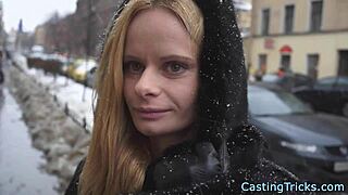 casting newbie enjoys riding cock in doggystyle and cowgirl