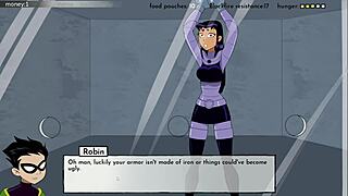 18titans part 12 - cumming on blackfire in hentai game