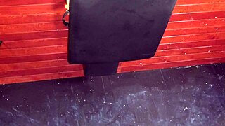 Blonde licks shaved pussy intensely.