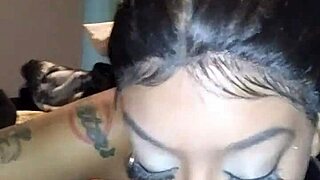 Ebony ex sucks tattooed cock at work