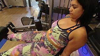 Amateur Trains at Gym Without Panties, Teasing Monster Cock