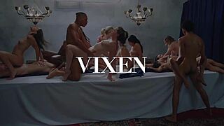 Vixenplus star Lana Rhoades gets bent over and screwed by her hairy boss with a creampie