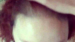 Slutty girlfriend gets cum splashed all over her big tits.