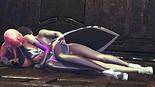 Makai Kishi From Taimanin Asagi 3 Spooning Fuck To Orgasm On Floor In 3D Animation