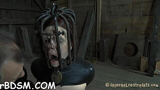 Beautiful girl in bondage, bizarre pleasure
