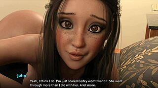 Racheal Sees John's Cock in Game